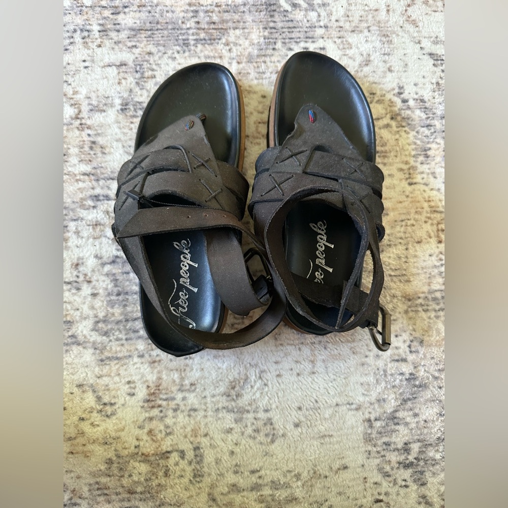 Free People Valencia Wrap Black Sandals